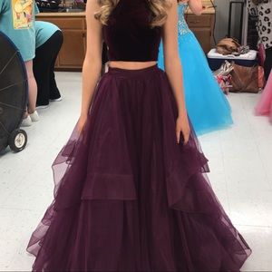 Wine colored two piece dress , wore only once for pageant